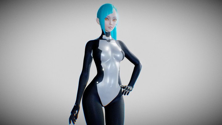 Scifi Anime Girl 3D Model