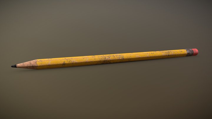 Old, Worn Pencil - FREE Download 3D Model