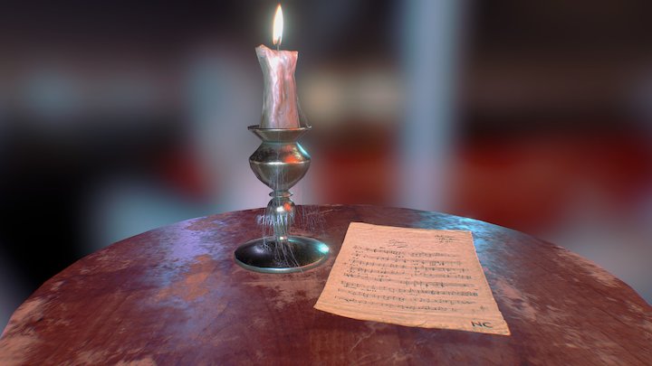 Old Candle 3D Model