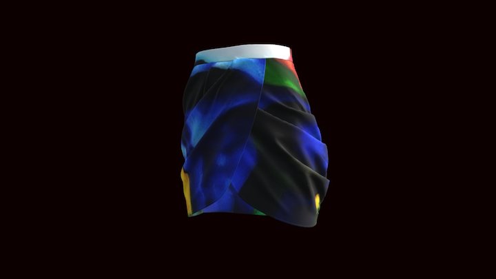 blue pony tulip skirt by soyracha 3D Model