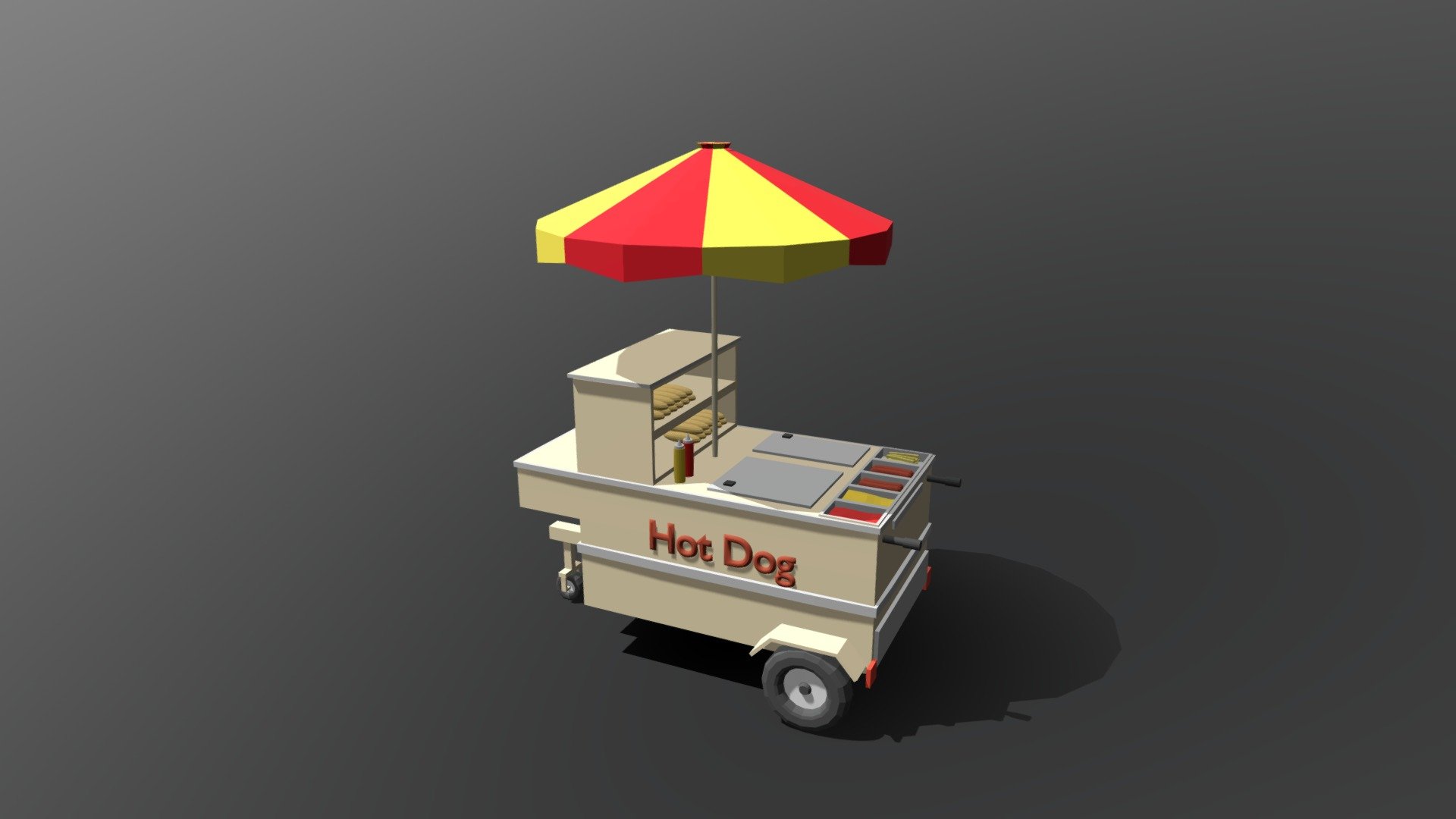 ArtStation - Low Poly Cartoon Hot Dog Cart