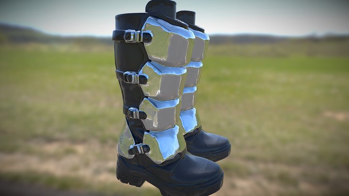 Chrome Plated Boots 3D Model