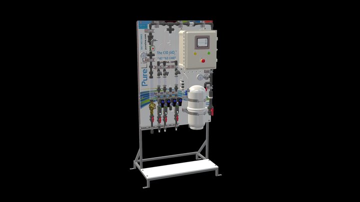 PURE 3 WITH MOUNTING FRAME GENERAL ARRANGEMENT 3D Model