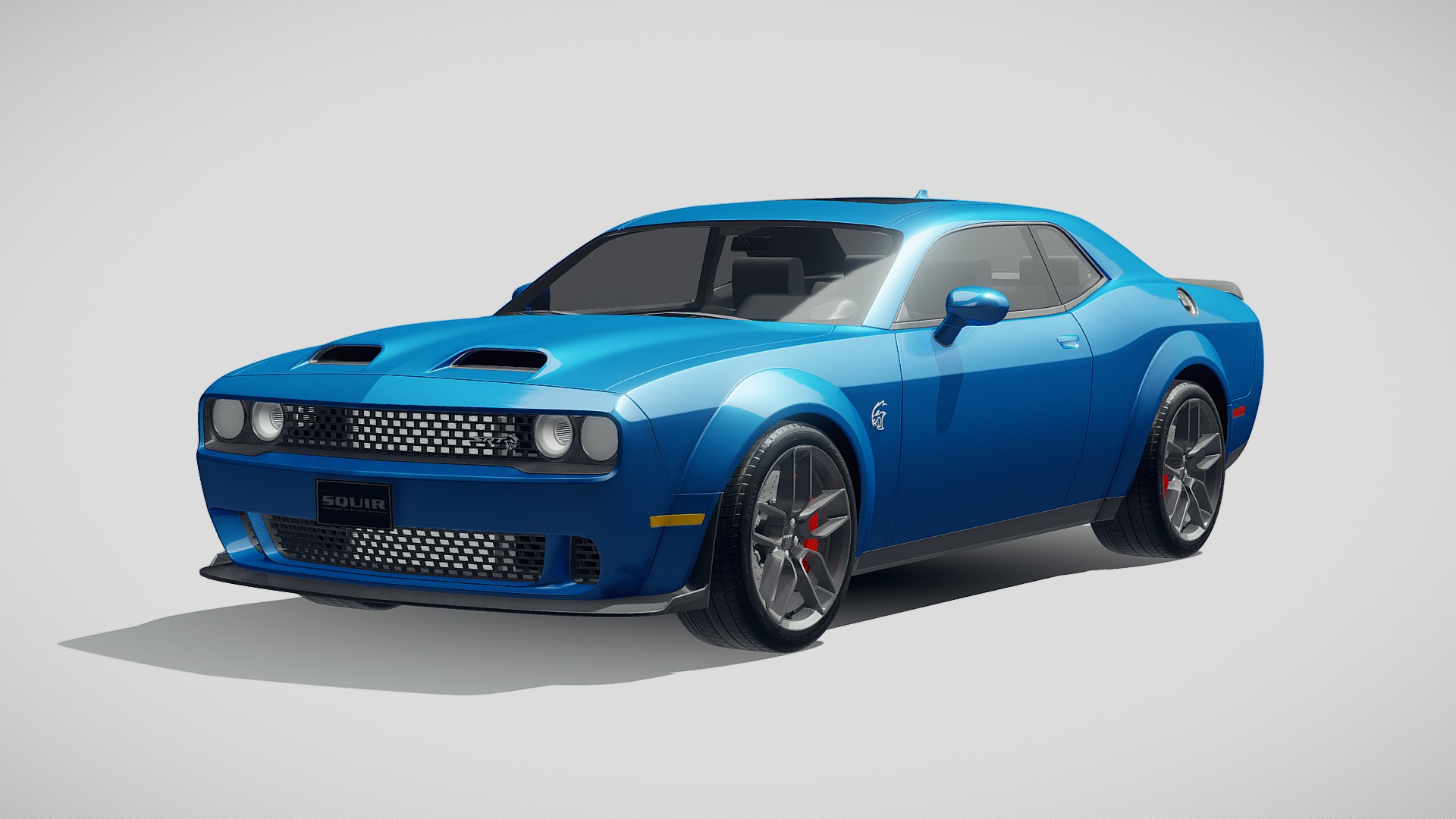 3D model Dodge Challenger SRT Hellcat 2019 - This is a 3D model of the Dodge Challenger SRT Hellcat 2019. The 3D model is about a blue sports car.