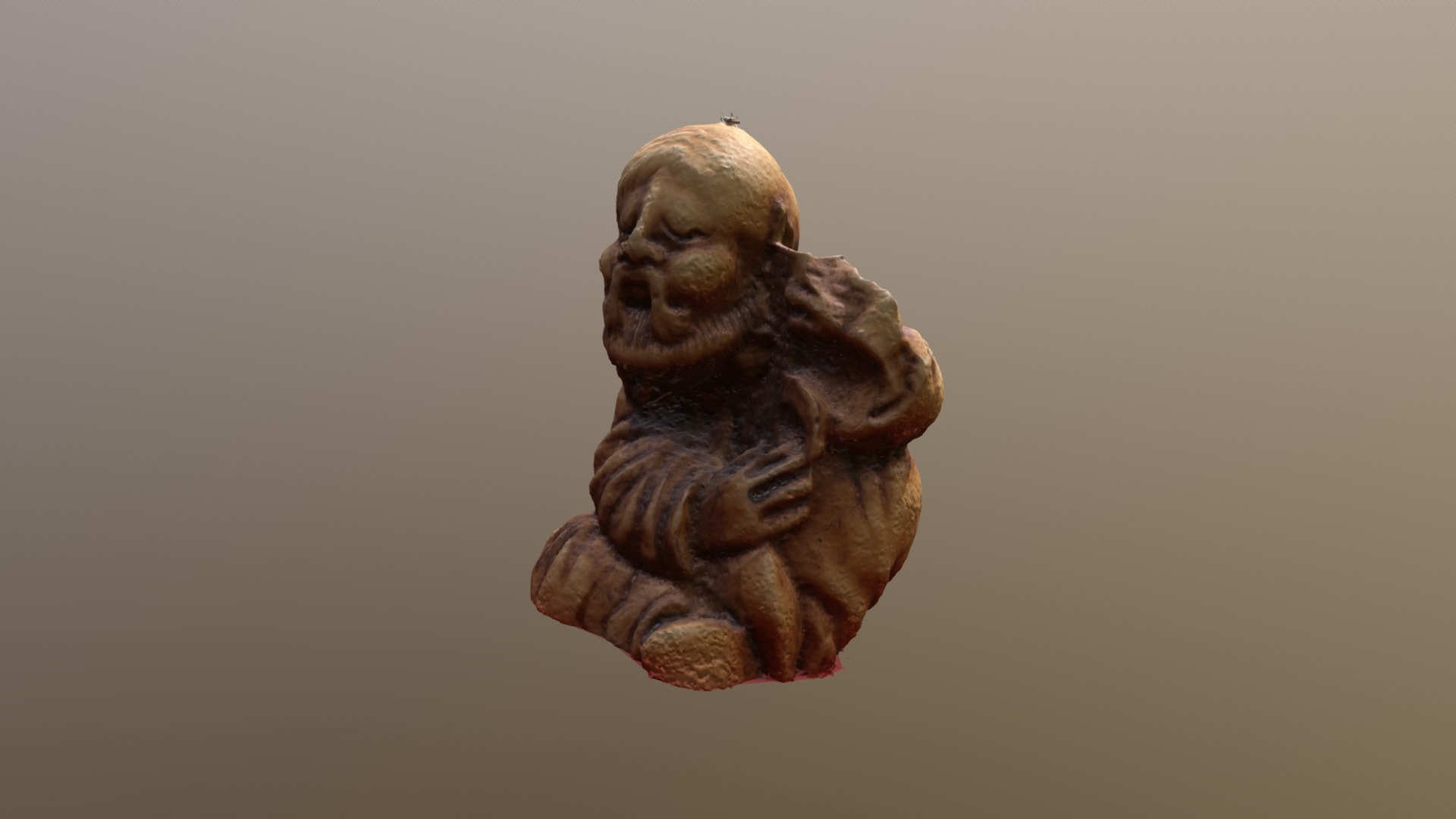 3D model Netsuke (4) - This is a 3D model of the Netsuke (4). The 3D model is about a small statue of a person.