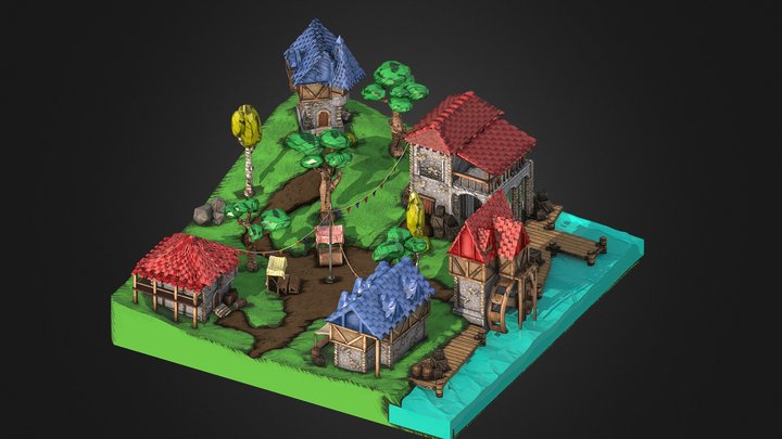 Medieval Fantasy Environment 3D Model