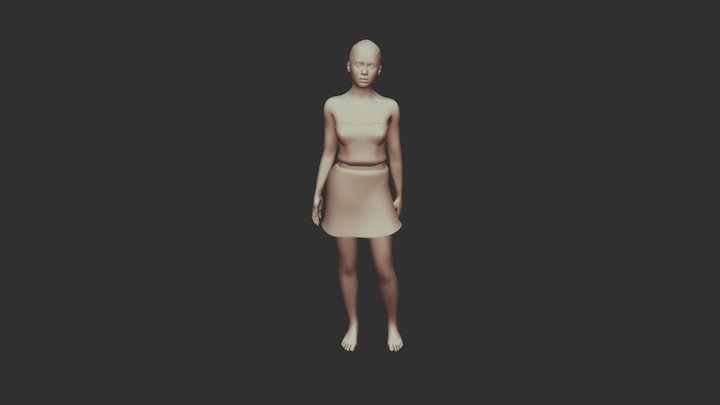 Young Woman Idle Animation 3D Model