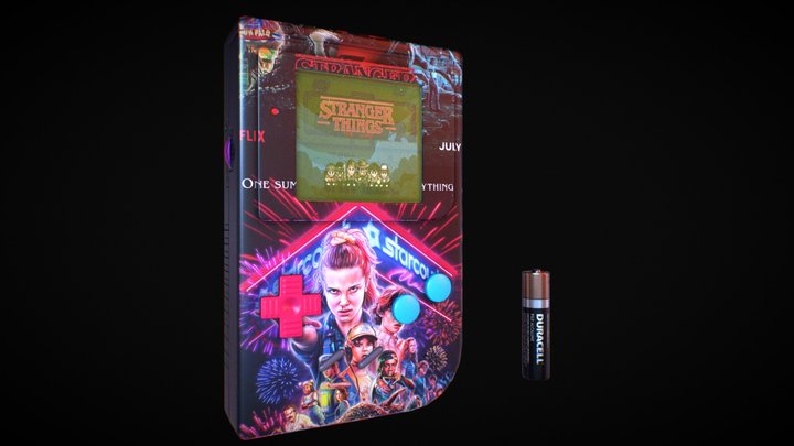 Stranger things themed gameboy 3D Model