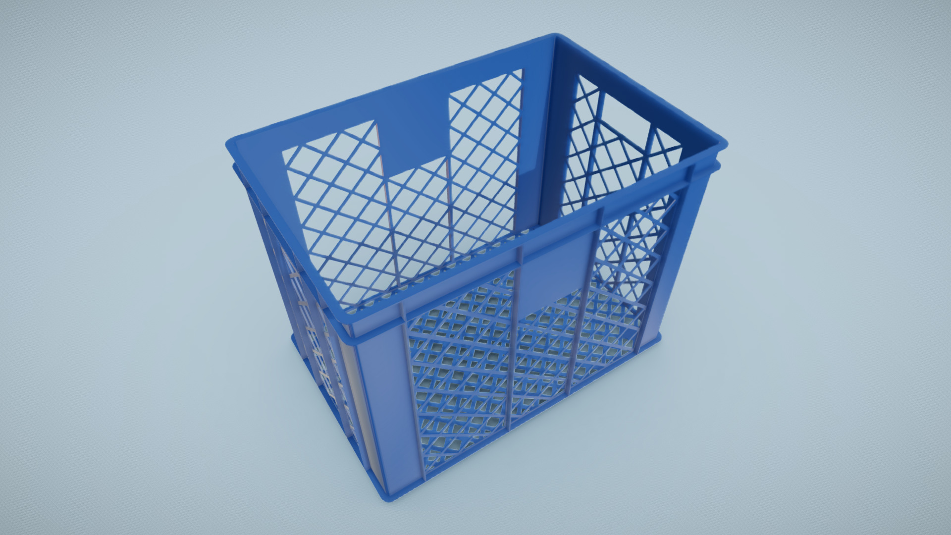 3D model Storage Crate - This is a 3D model of the Storage Crate. The 3D model is about a blue cube with a white background.