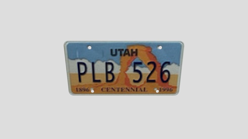 Utah Licence Plate Pl
