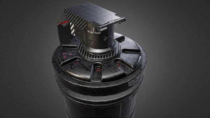 Futuristic Grenade 3D Model