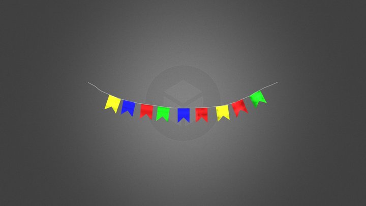 Party Flags 3D Model