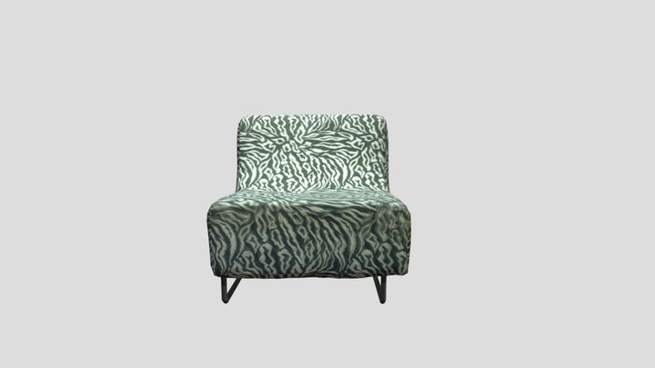 Sofa with zebra pattern 3D Model