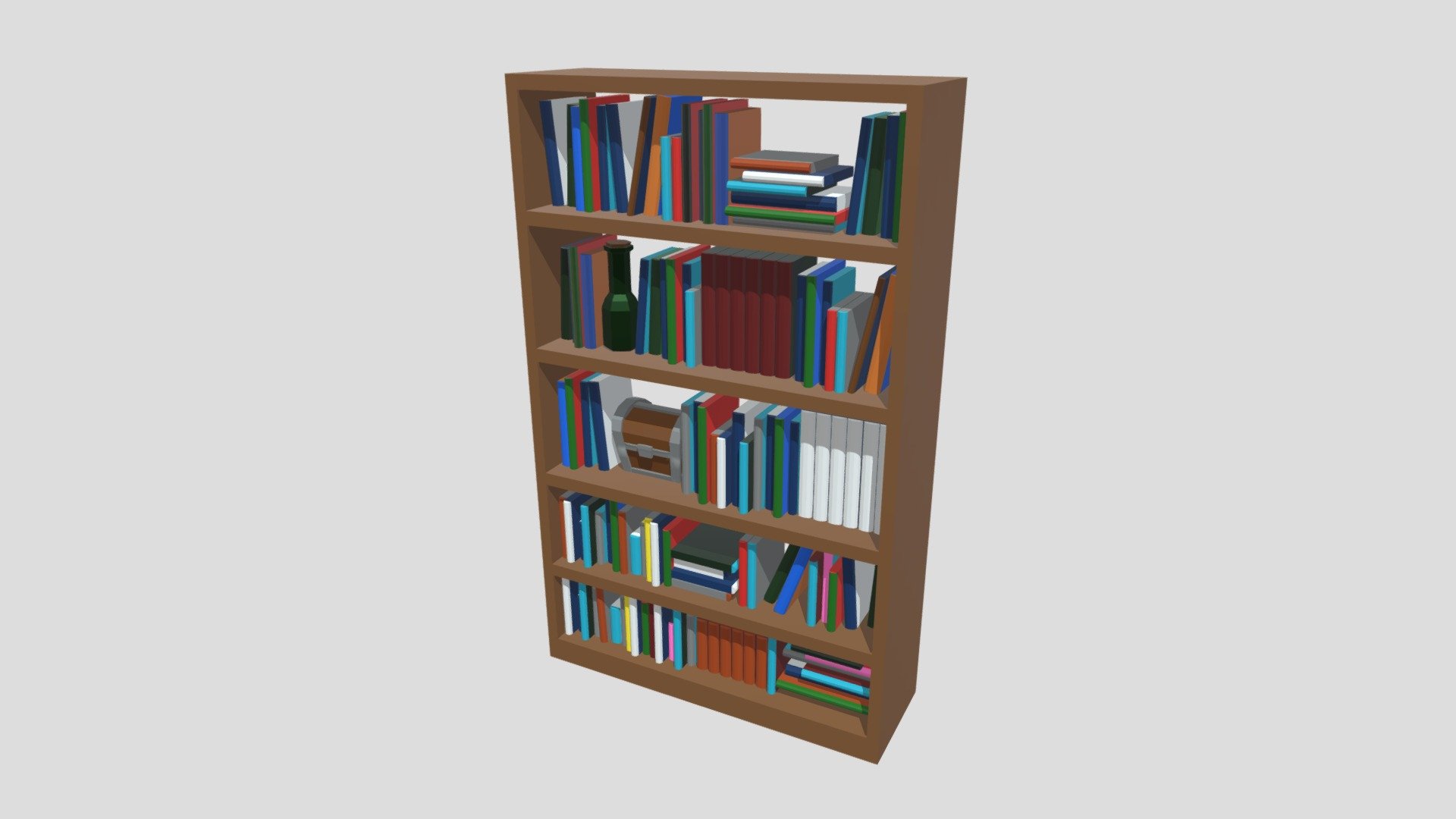Low Poly Bookshelf 01 3D model by Aroy (AroyArt) [b604d0d] Sketchfab
