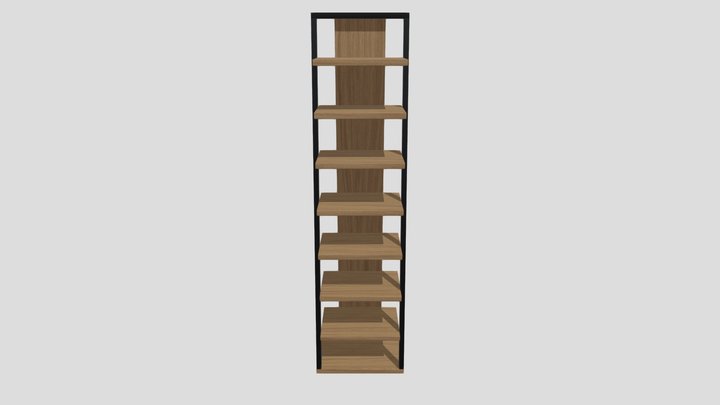 Ladder Wooden Shelf 3D Model
