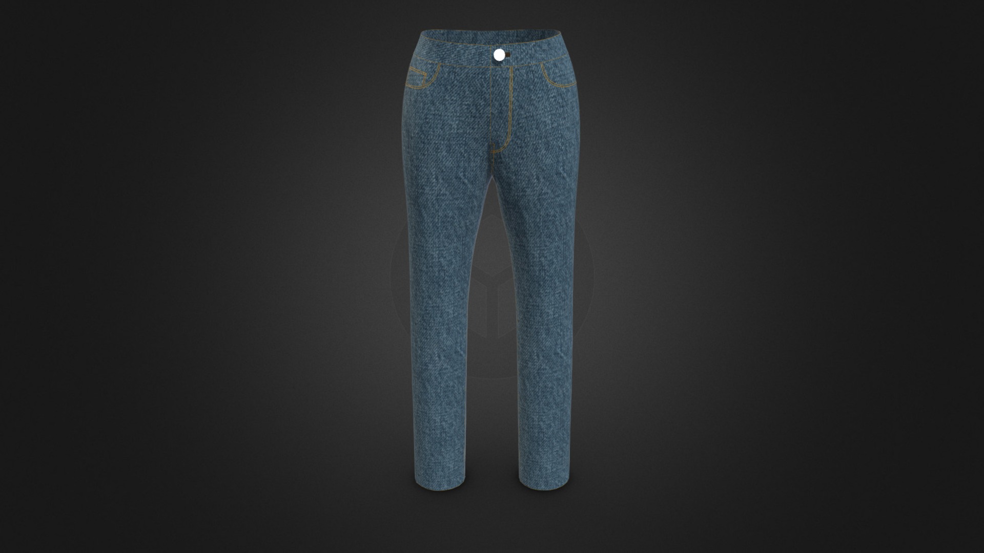 3D model Washing denim Blue jeans - This is a 3D model of the Washing denim Blue jeans. The 3D model is about a pair of blue jeans.