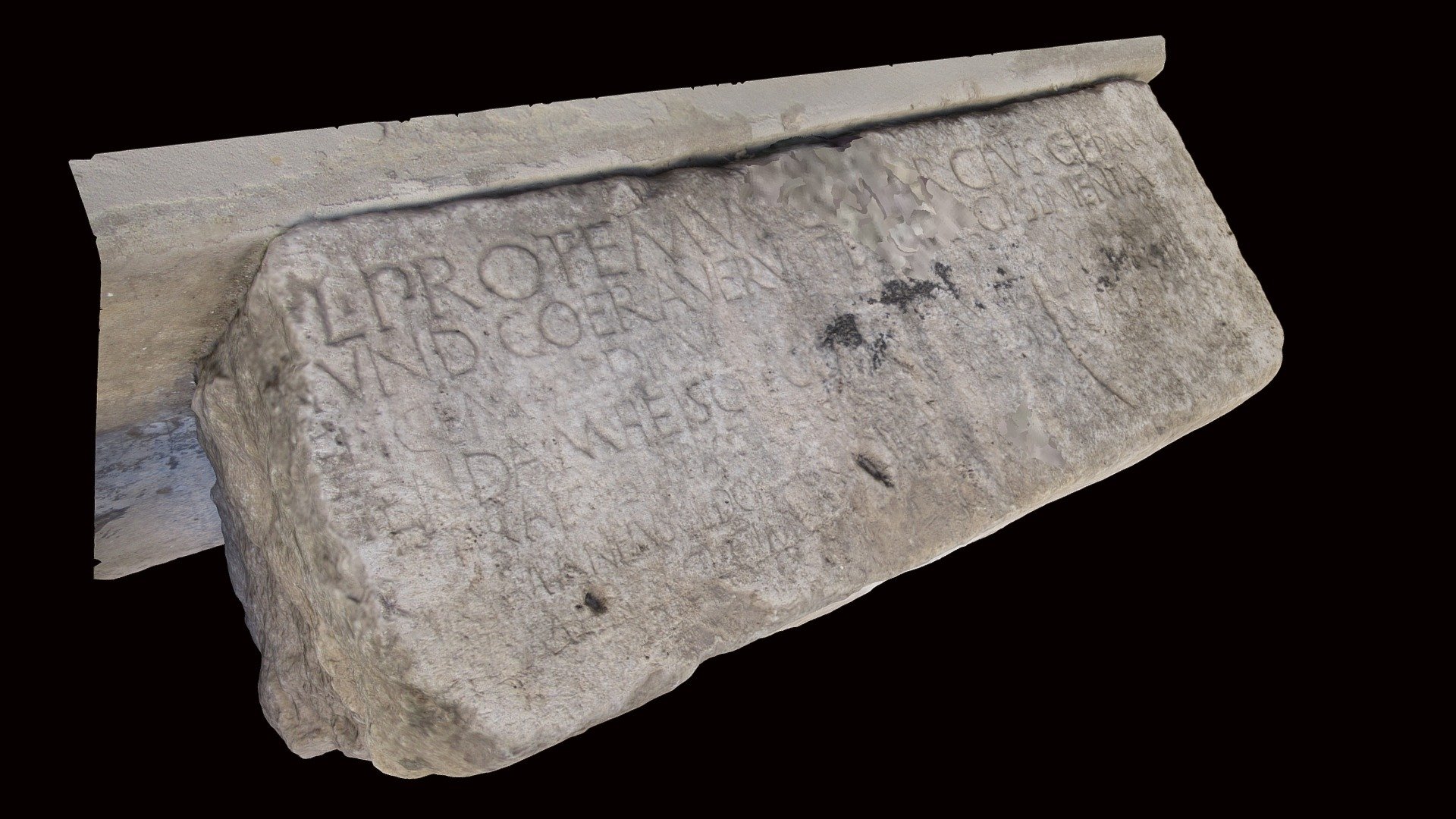 Roman epigraph in piazza Santa Domitilla
