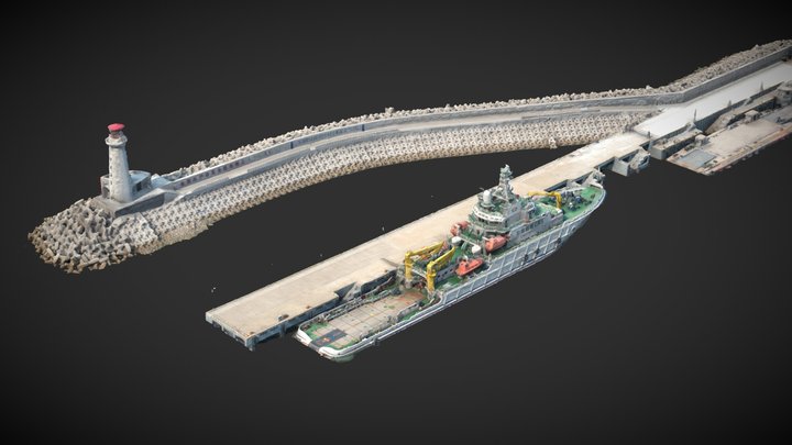 Harbour, beacon and rescue vessel ver.2.0 – Gratis 3D-model STL