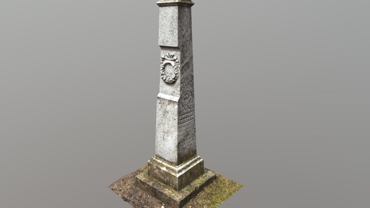 Dublin Cemetery White Headstone 3D Model