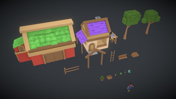 Farm Life - Prop Scene 3D Model
