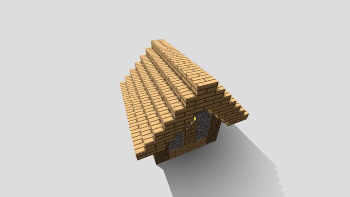 Villager house with animations 3D Model