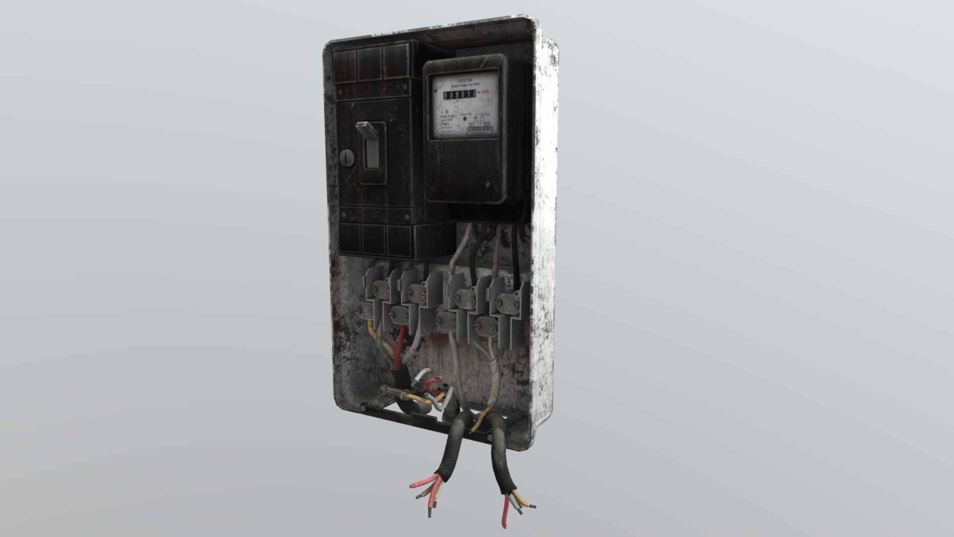 3D model Low Poly 3D Electricity Box 01 - This is a 3D model of the Low Poly 3D Electricity Box 01. The 3D model is about a black and white electrical device.