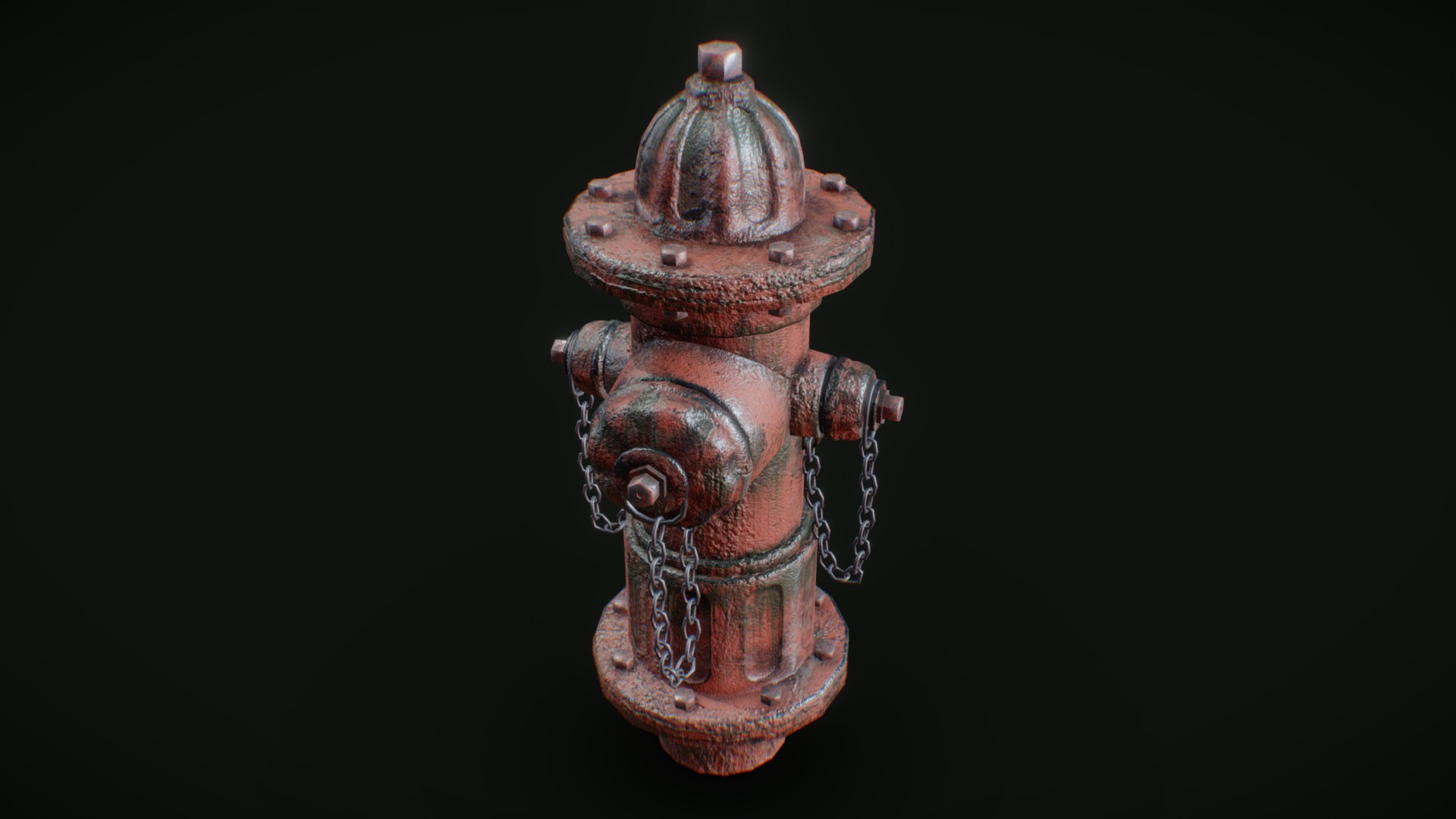 3D model Vintage Fire Hydrant - This is a 3D model of the Vintage Fire Hydrant. The 3D model is about a fire hydrant with a chain.