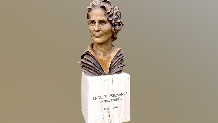 Erdélyi Zsuzsanna bronze memorial bust 3D Model