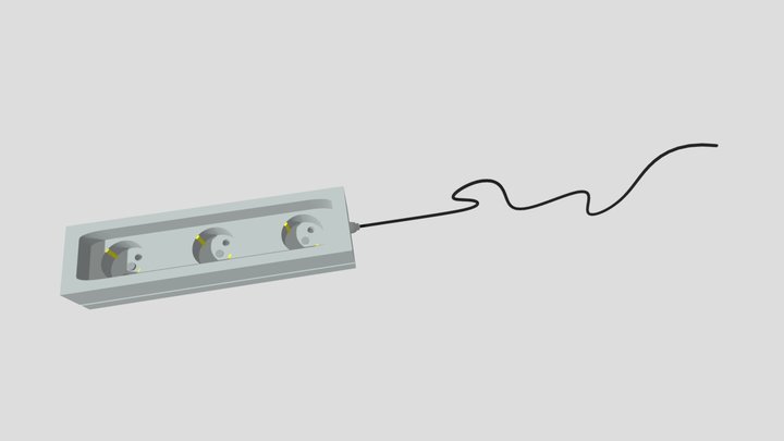 Low Poly Power Strip with Cable (Game Asset) – Kostenloses 3D-Modell STL