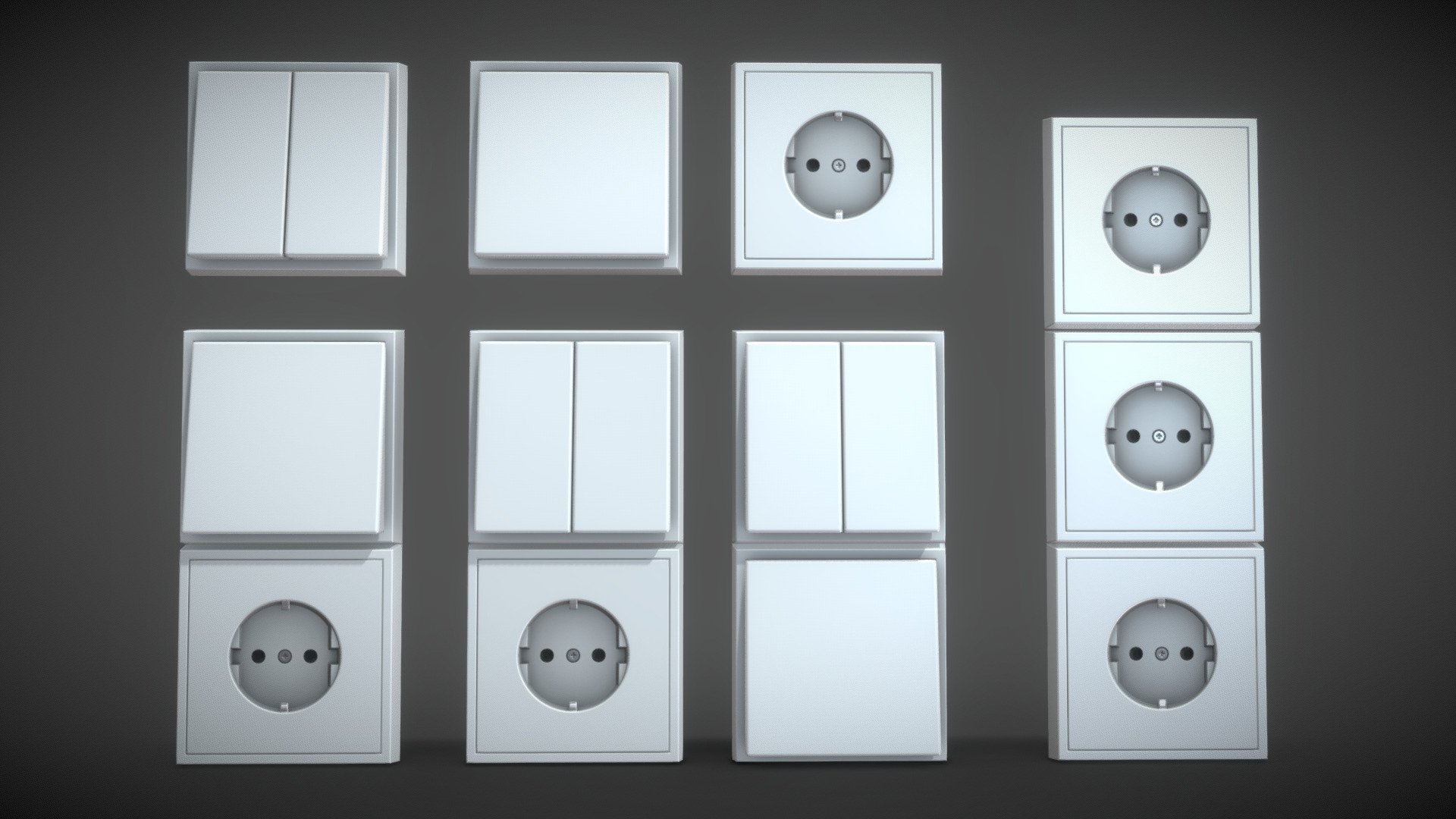 Lowpoly Sockets And Light Switches - Buy Royalty Free 3D model by VIS ...