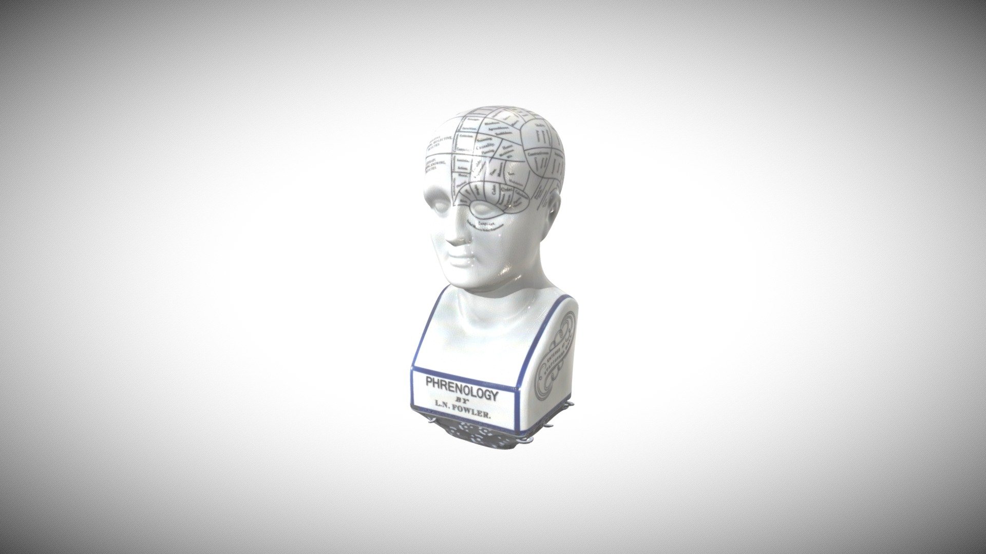 L N Fowler - Phrenology Bust - 3D model by UniSQ HIVE (@UniSQ_HIVE