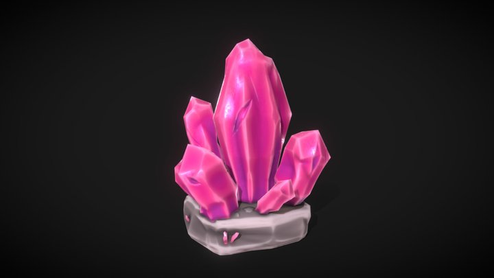 Stylized Rock Crystal 3D Model