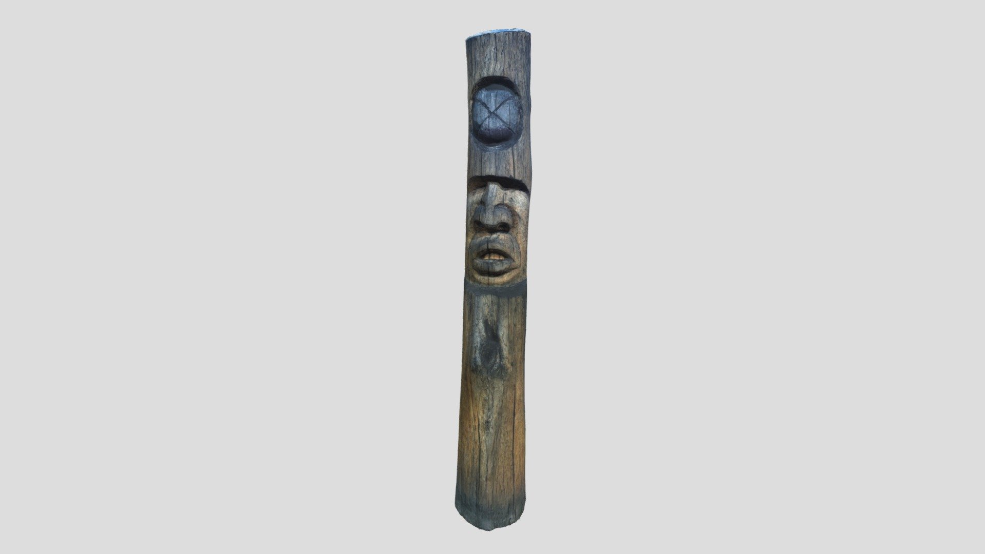 Tree Person Pole Carving