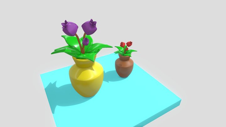 Stunning Poly Flower Pot 3D Model