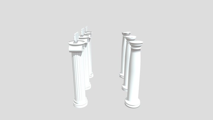 Columns 3D Pack with LODs 3D Model