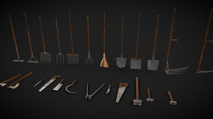 Garden Tools pack 3D Model