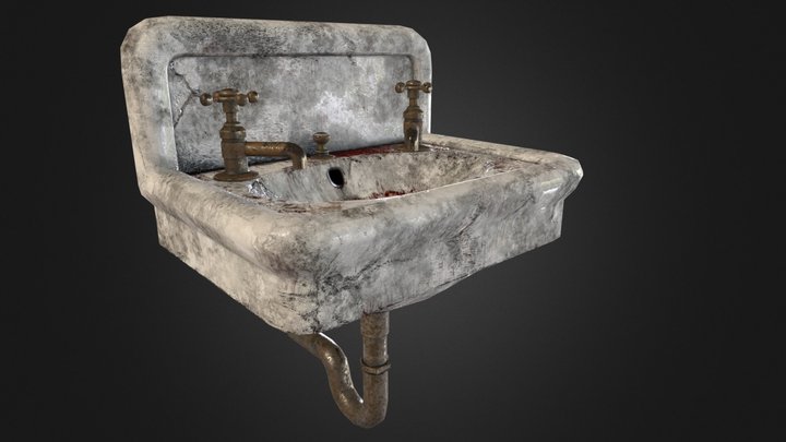 Old Dirty Sink PBR 3D Model