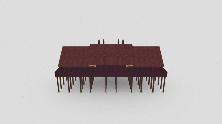 Rumah Adat Panjang - Kalimantan Barat 3D Model