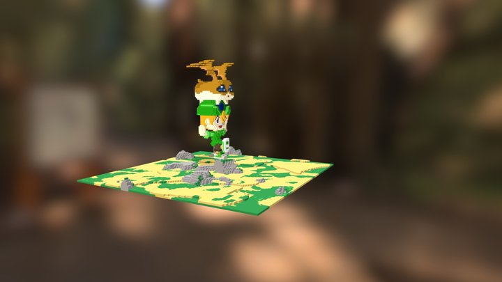 Patamon and Takeru by Digimon 3D Model