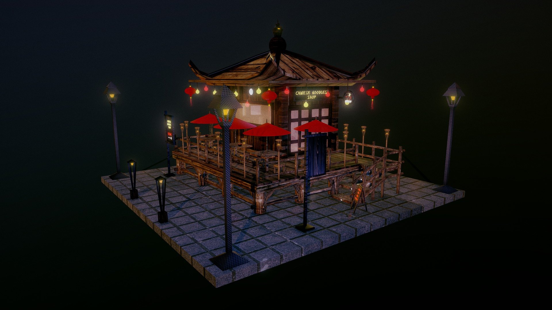 Chinese Noodles Shop 3D model by Dishtee Gowrea (dishteegowrea16
