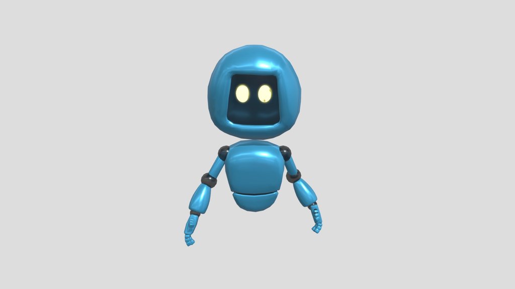 Cute Robot Model In Blender