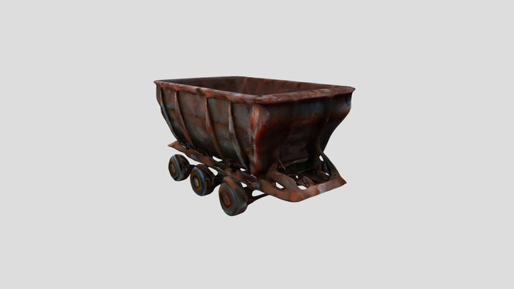 Rusty Mine Cart 3D Model