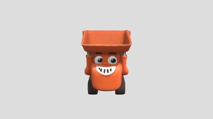Orange Smiley Dumper Muck 3D Model