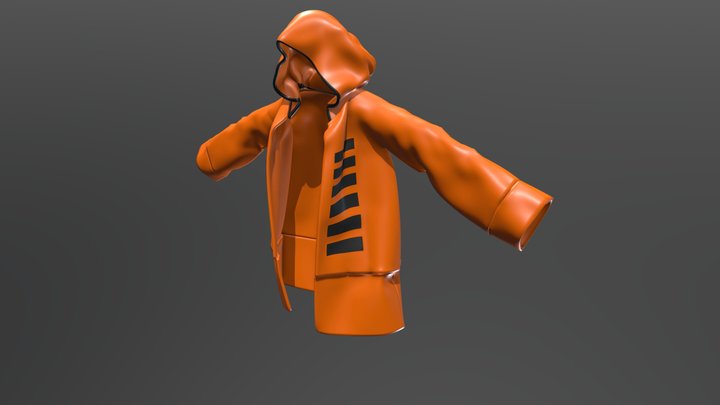 Open Hooded Jacket 3D Model