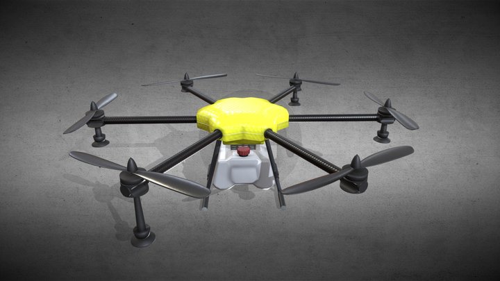 Drone For agriculture(Low Poly) 3D Model