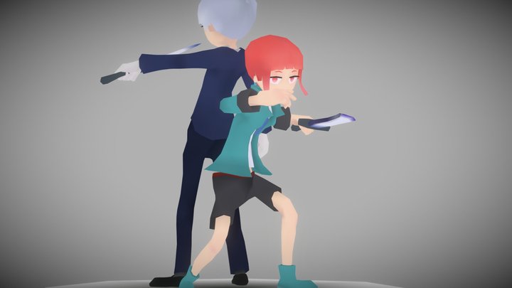 Alice and Riku 3D Model