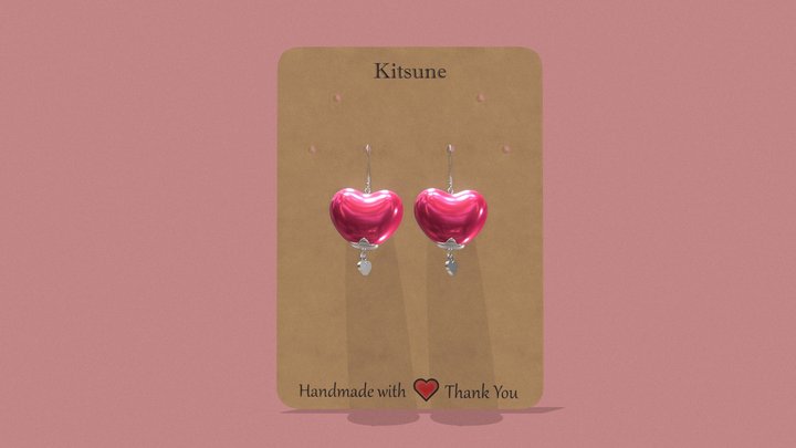 Earrings Kitsune 3D Model