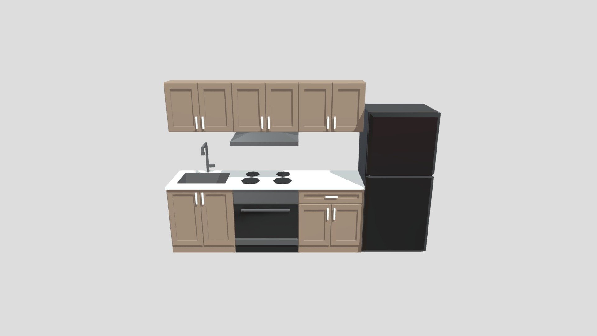 Low Poly Kitchenette Pack — Sketchfab embed 3D viewer
