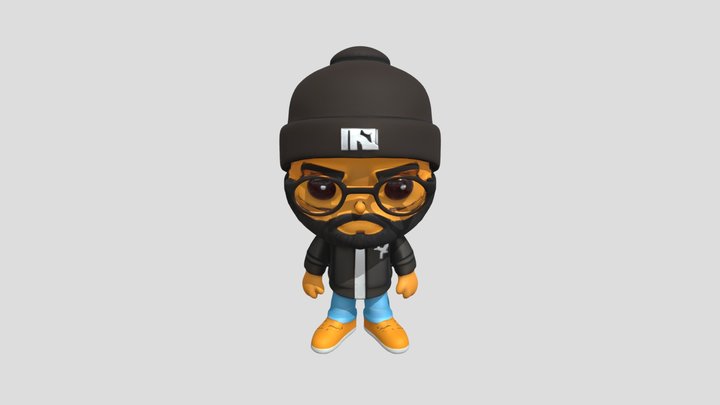 playful figurine with big head 3D Model