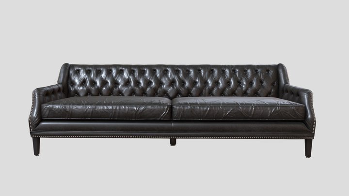 Leather_buttoned_sofa_low_v2 3D Model